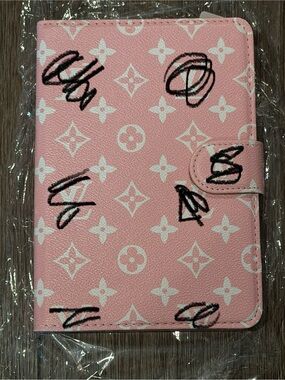iPad mini 6!Pink Designer-Style Tablet Folio Case with Monogram Print